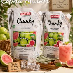 ANDROS PROFESSIONAL MỨT CHUNKY ỔI HỒNG TÚI 1KG  -