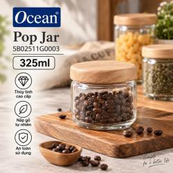Hủ TT nắp gỗ Ocean Pop Jar 5B02511G0003 - 325ml TL 