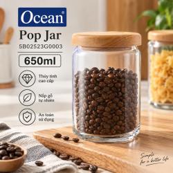 Hủ TT nắp gỗ Ocean Pop Jar 5B02523G0003 - 650ml 