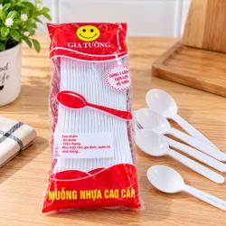 Muỗng nhựa Trắng Gia Tường dài 20cm mang về