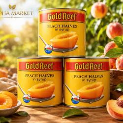 Quả Đào nửa trái ngâm trong sirô hiệu GoldReef - GoldReef Peach Halves in Syrup 825g